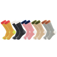 5 pairs of forest style autumn and winter Korean contrasting striped socks casual mid-calf socks