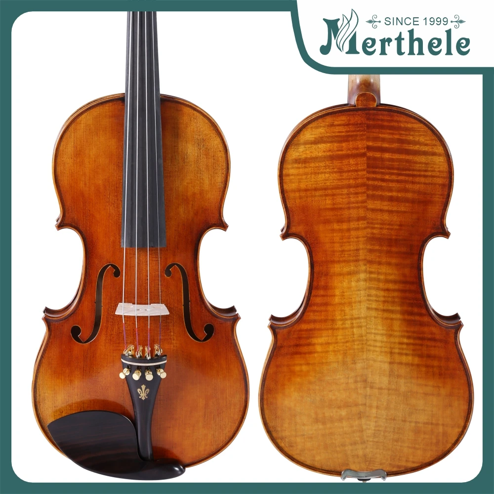 20 years Natural tiger stripes all Handmade Violin set 4/4  varnish Stradivari Violin Professional Performance