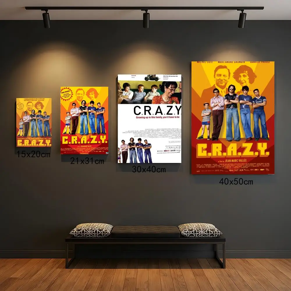 classic movie C-C R A Z Y-Y Poster Peel and Stick Wall Art for Cafe Office Bar and Home Decoration
