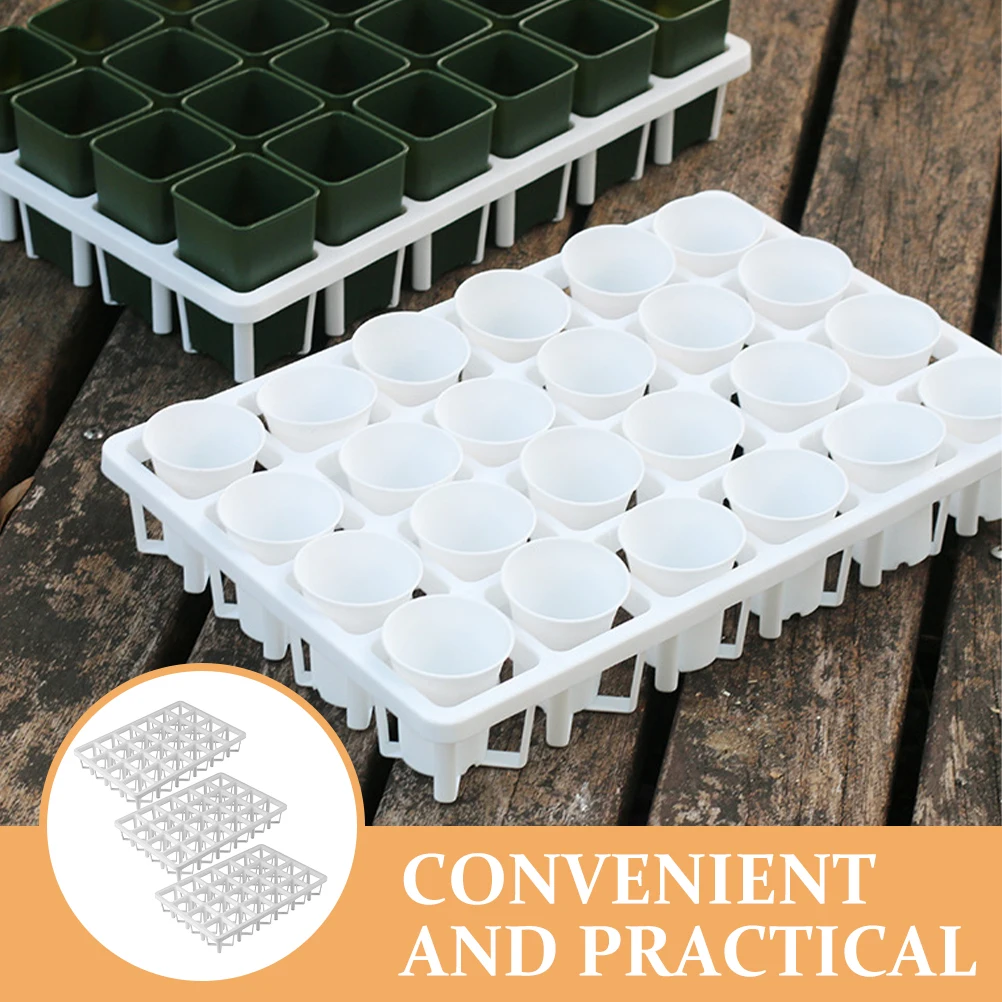 

3pcs 24Hole Succulent Flower Pot Bracket Seedling Tray Rack Plant Growing Box Lightweight Durable Garden Planter Trays Racks
