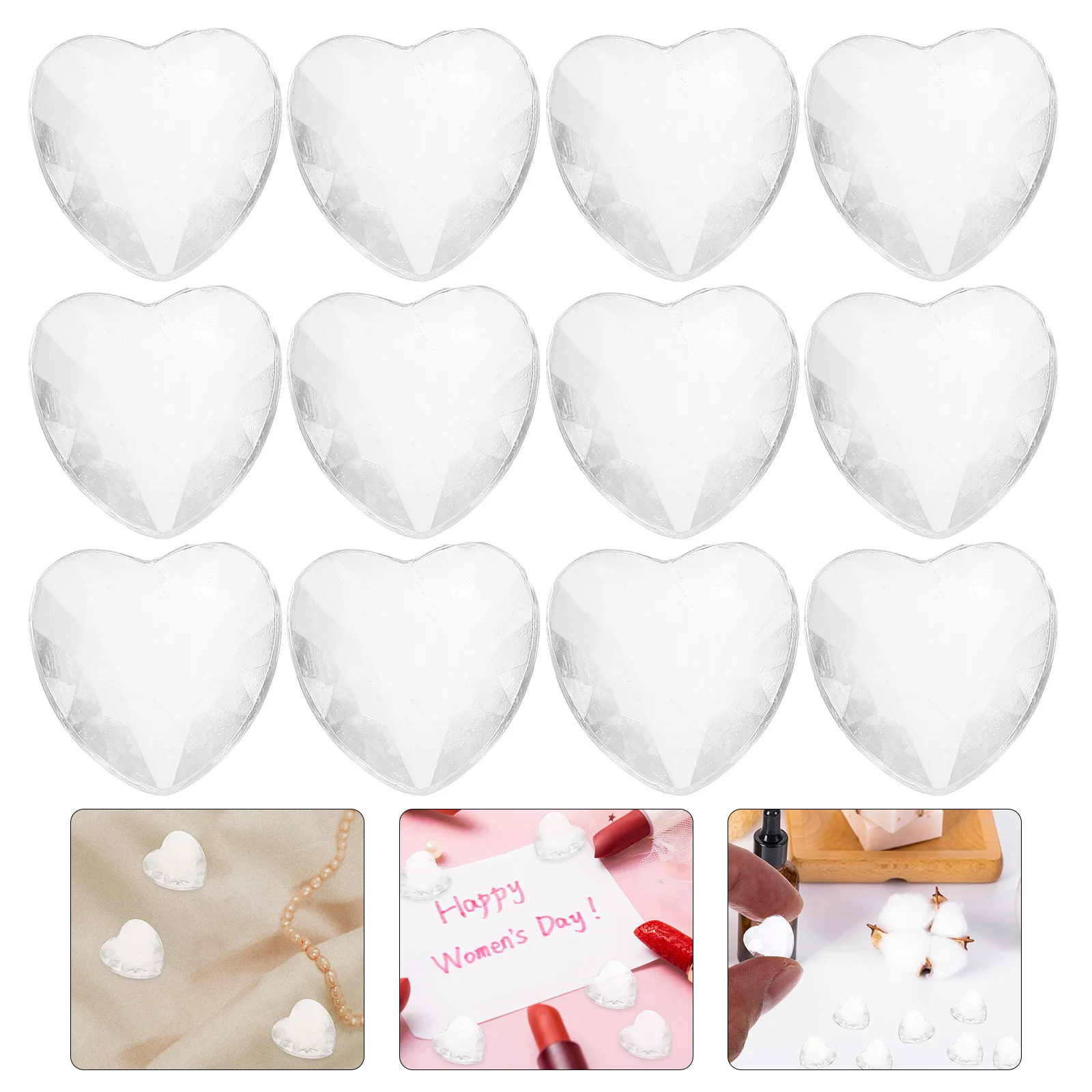 

100Pcs Acrylic Heart Gemstones Vase Filler Table Scatter Wedding Crystals Party Decoration Centerpiece Props Valentines Filler