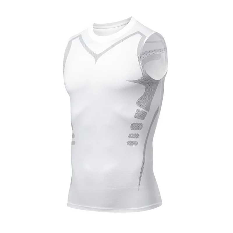 Quick-Drying Men's Sports Tight Vest Is Super Elastic, Sweat-Absorbing, Outdoor Running, Fitness Training, And Shoulders