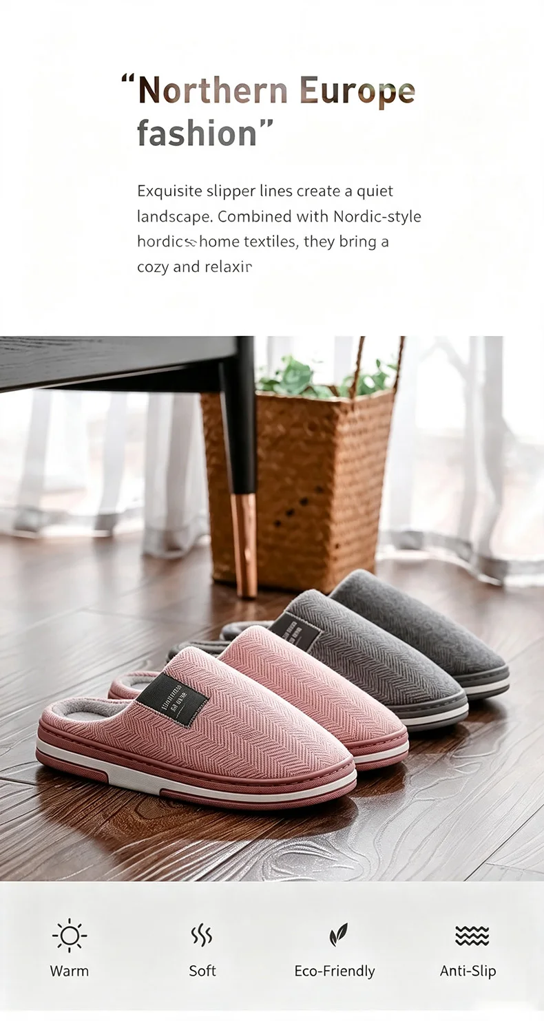 Herren Winter-Hausschuhe mit geschlossener Zehenpartie, flauschigem Fleecefutter, warm, zum Hineinschlüpfen, rutschfest, dicke Sohle, gemütliche Schuhe für Damen und Senioren – Detail 7