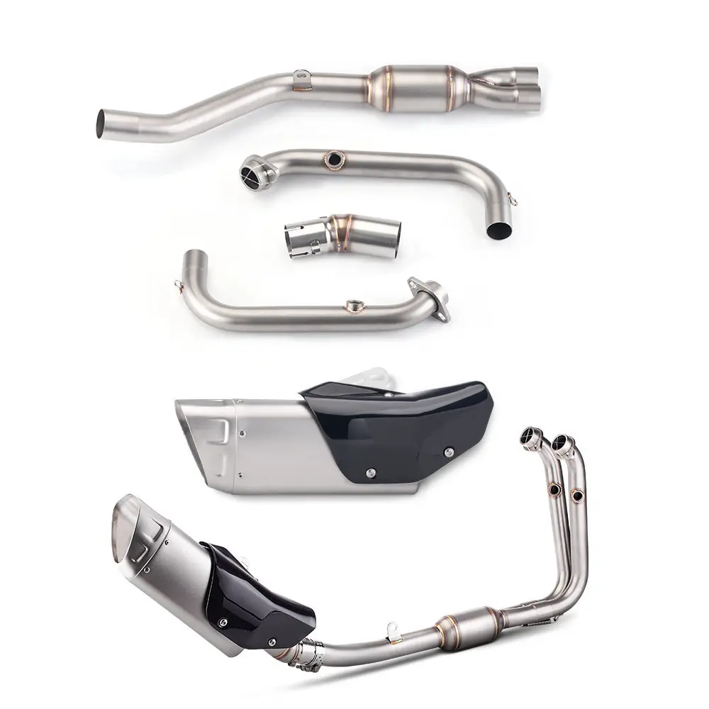 Motorcycle Line Stainless Steel Front Link Pipe Connect Muffler with carbon Cover Full Exhaust System for CFMOTO 450 SR 450sr