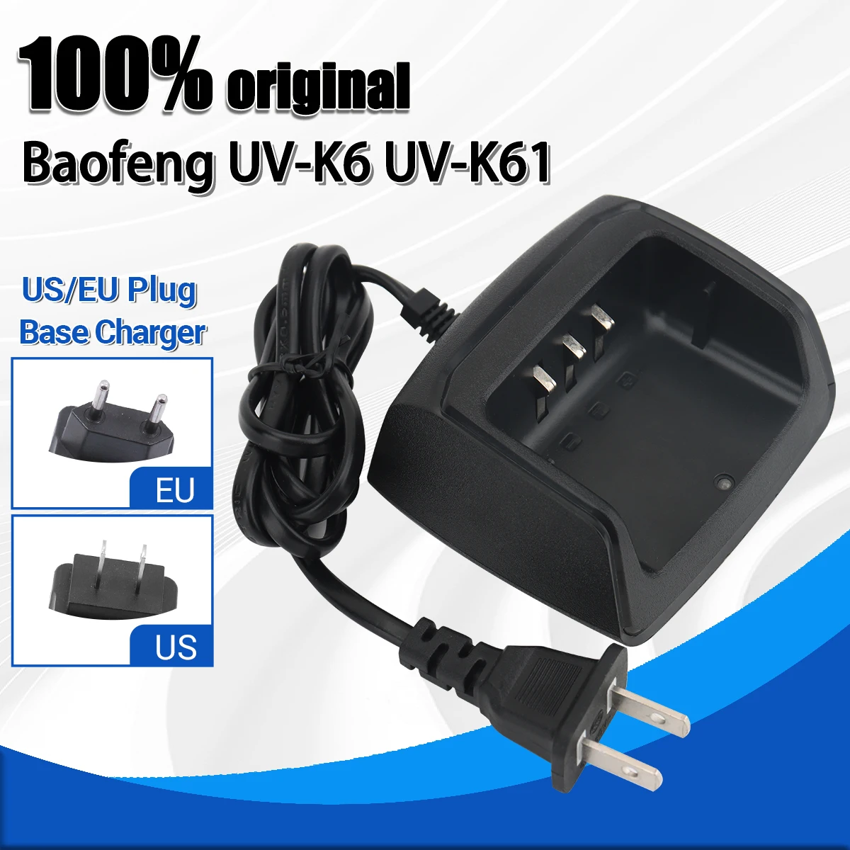 

Baofeng Original UV-K61 Desktop Charger Plug Base Battery Charger US EU Plug For Baofeng UV-K6 UV-K61 Walkie Talkie