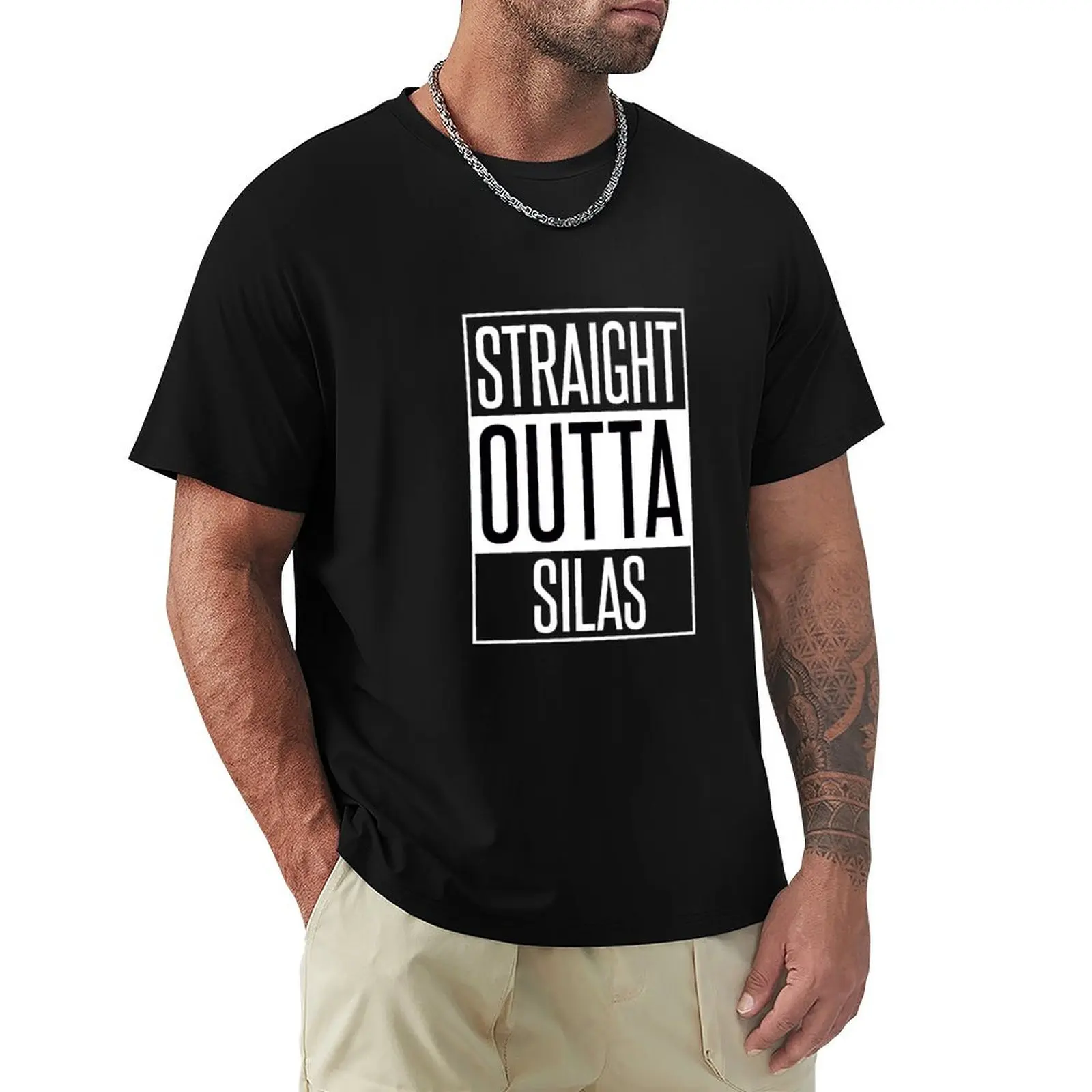 Straight outta Silas University T-Shirt Big and Tall Solid Color T-Shirt