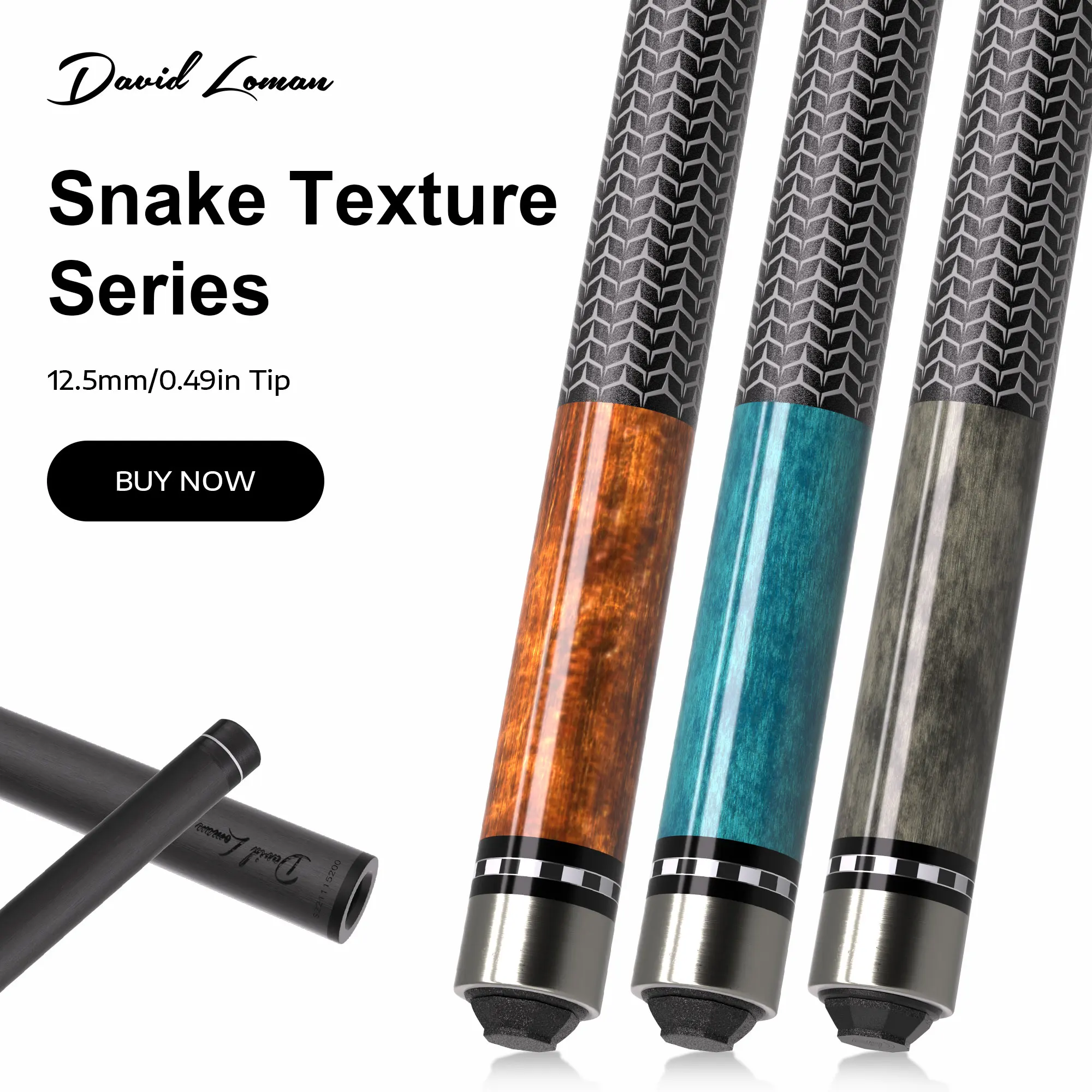 

DAVID LOMAN High quality products designed with advanced snake pattern series carbon fiber pool cue