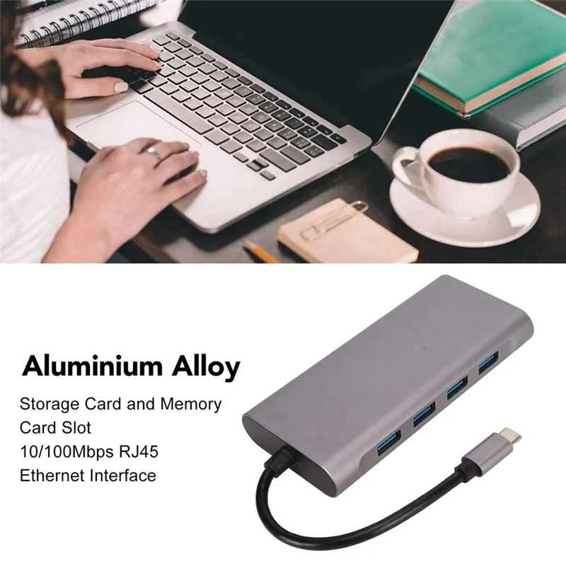 

Адаптер-концентратор USB C A10R с 4K HD, VGA, USB 3.0, 100 Мбит/с RJ45 Ethernet, PD 87 Вт для Imac и New Air