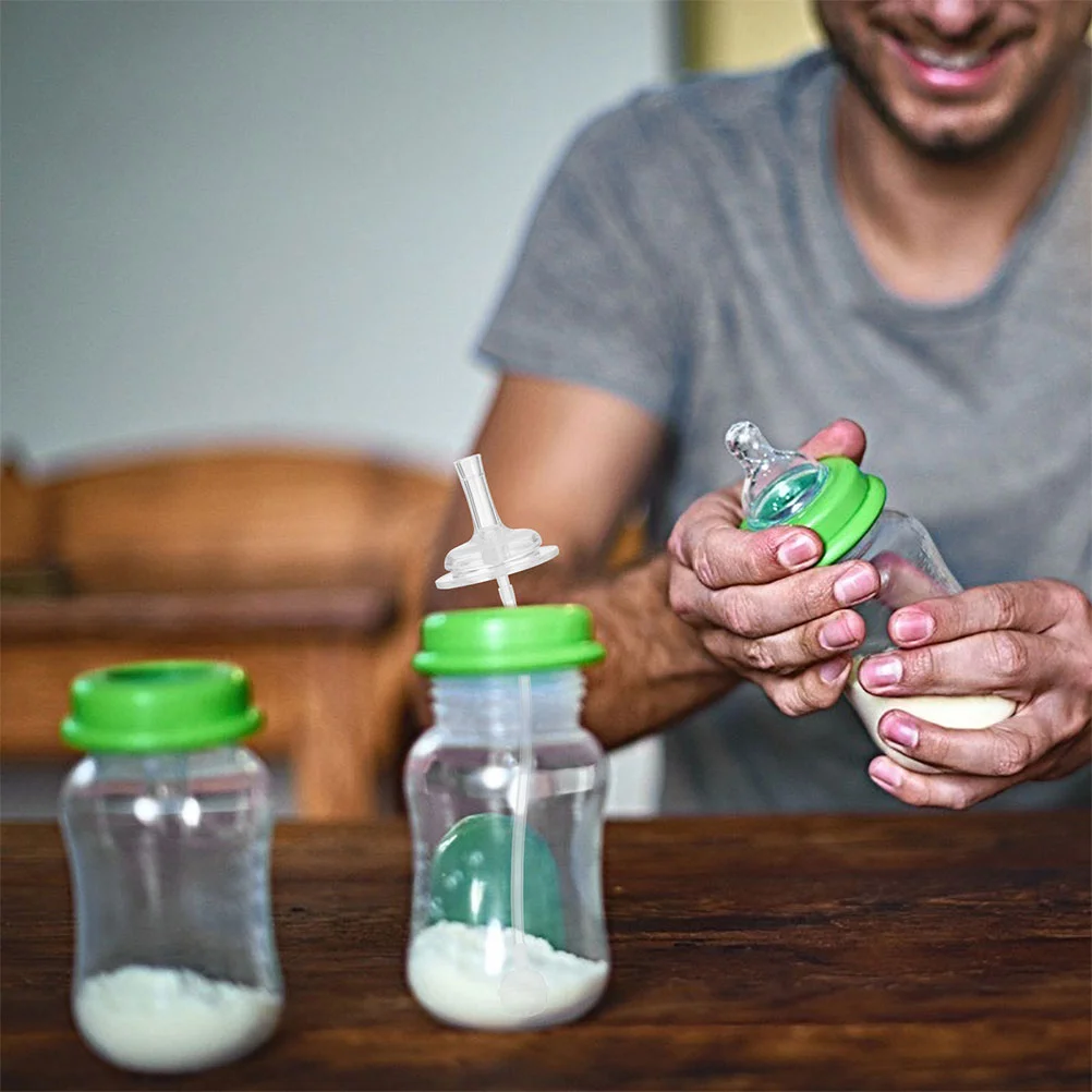 Chupetes para bebé, accesorios de pajita para botella, pajitas para niños pequeños, tetina de silicona, taza para sorber con peso transparente para niños, 6 uds.