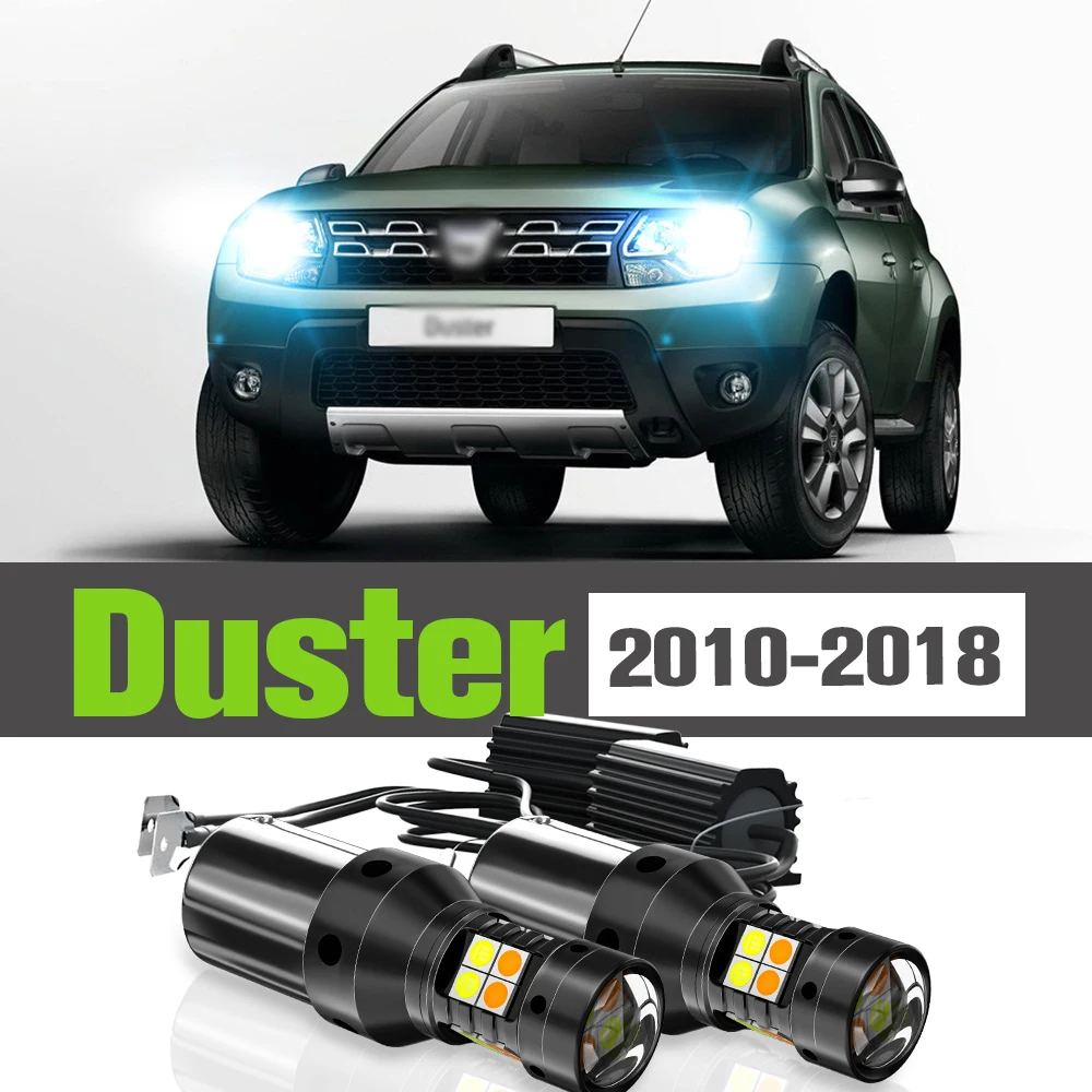 

2x LED Dual Mode Turn Signal+Daytime Running Light DRL Accessories Lamp For Dacia Duster 2010-2018 2012 2013 2014 2015 2016 2017