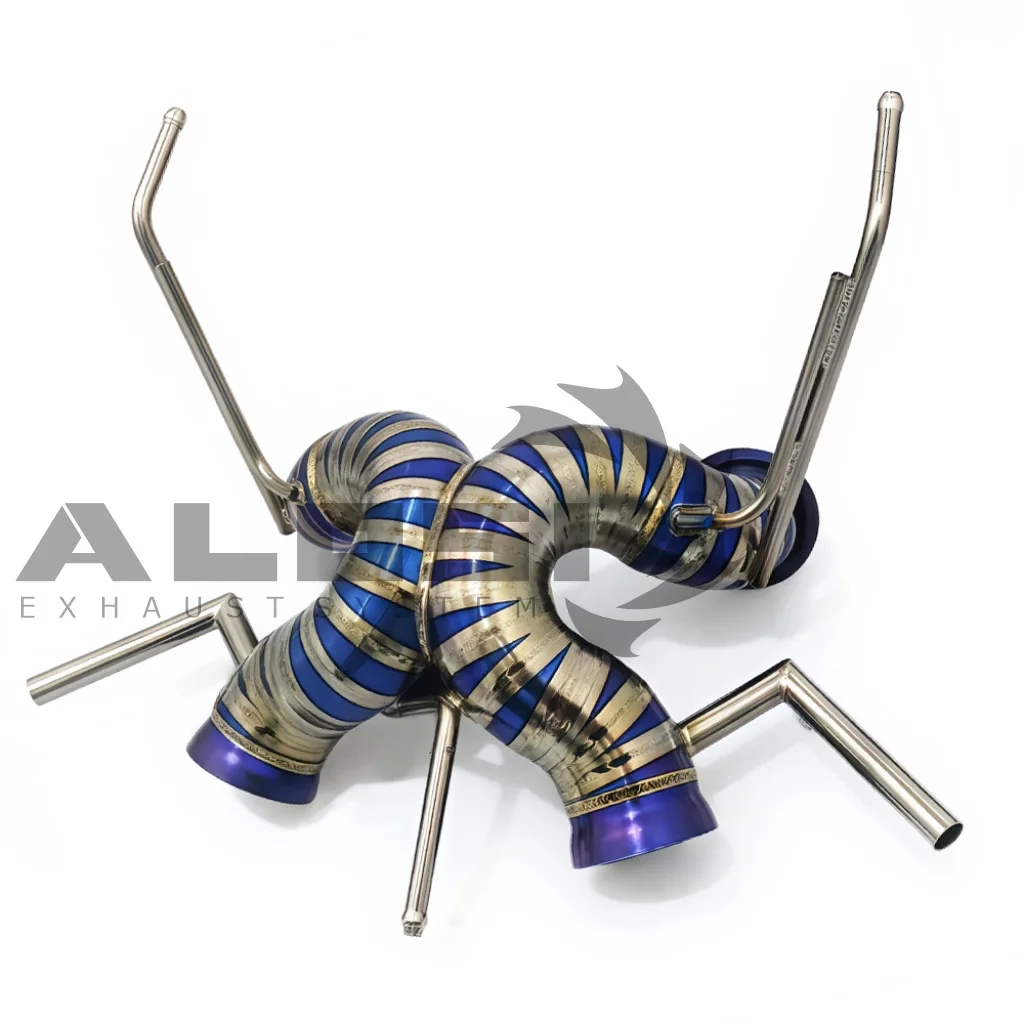 Подходит для McLaren 600LT 3,8 T 2018, хвост из титанового сплава ALOSI, высококачественная прямая трубка из титанового сплава