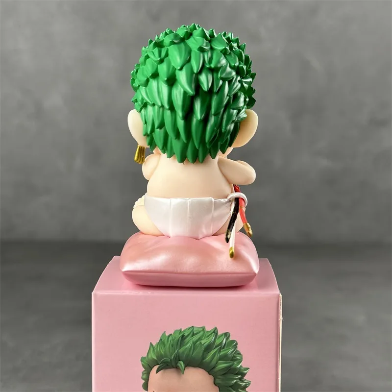 9cm One Piece Anime Figure Nipple Baby Zoro Q Q Version Cute Cartoon Toy Peripheral Pvc Model Ornaments Collection Doll Gift