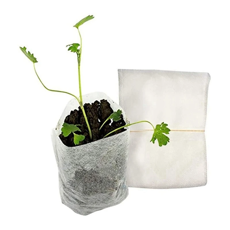 800 Pcs Seeding Bags Small Plant Grow Bags Non-Woven Seedling Raising Pots Gardening Supply For Home Garden