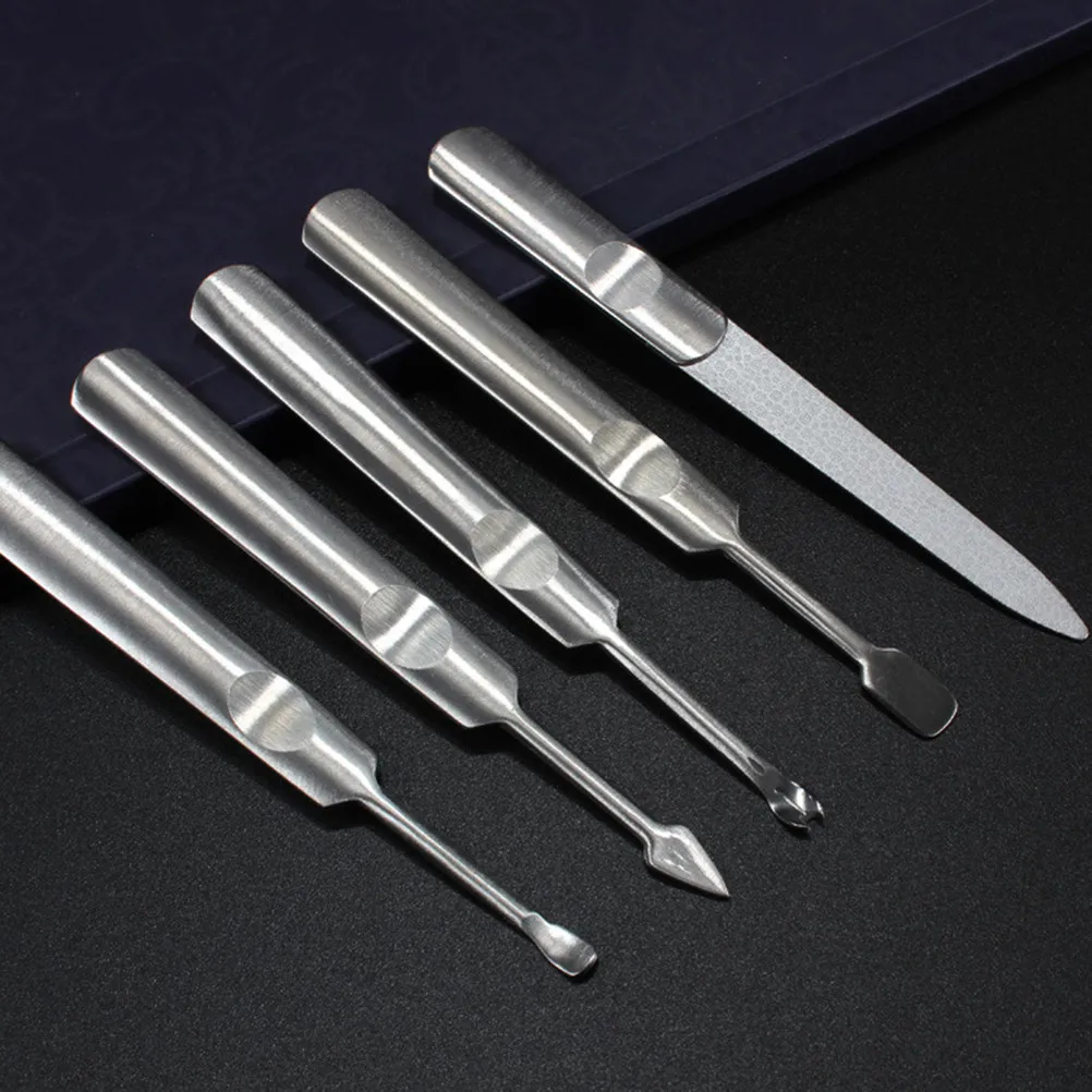 Stainless Steel Nail Buffer File Professional Pedicure Manicure Nail Art Tool Surgical Grade Long Handle Rust Resistant Filing