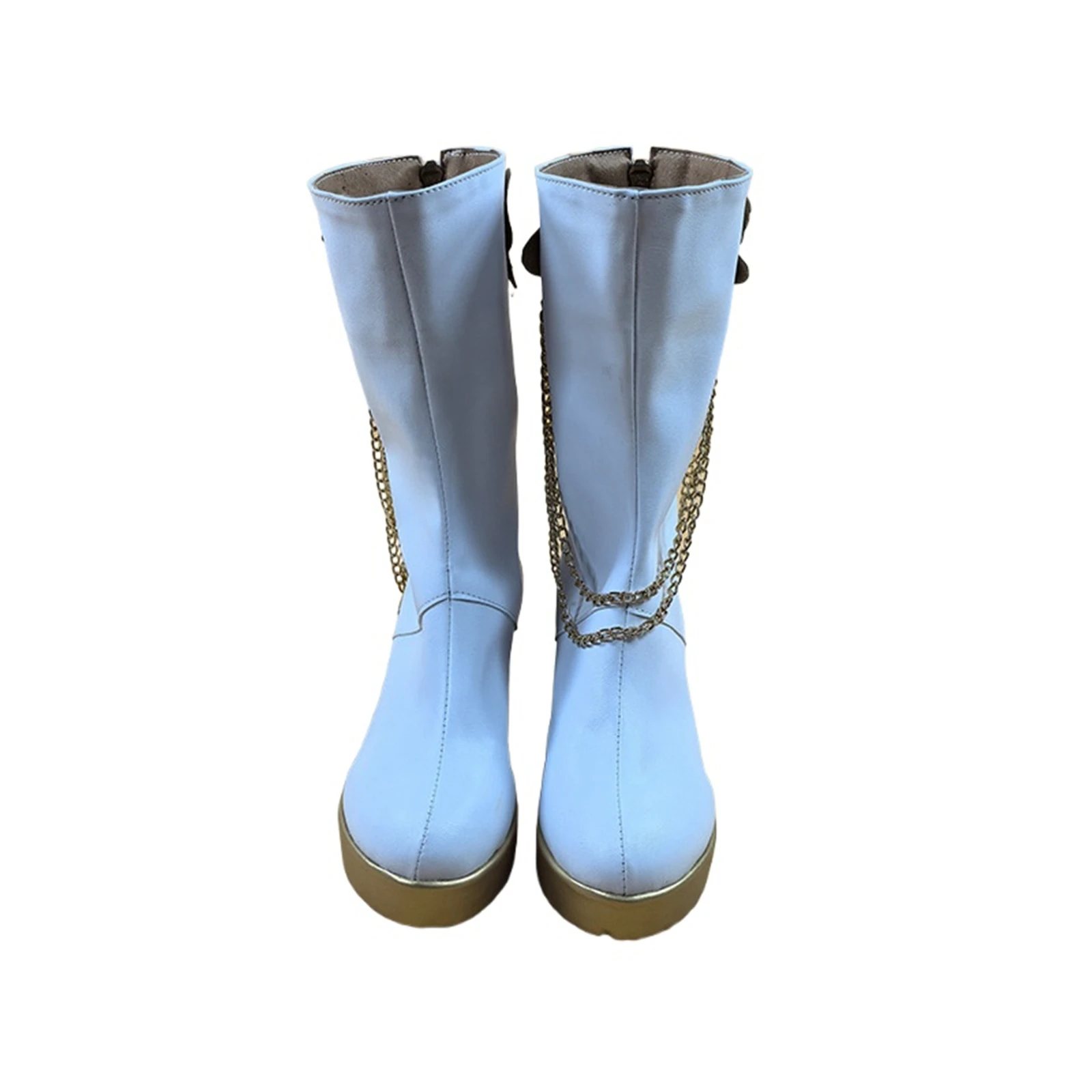 Mira cosplay sapatos femininos botas brancas halloween carnaval festa rpg adereços