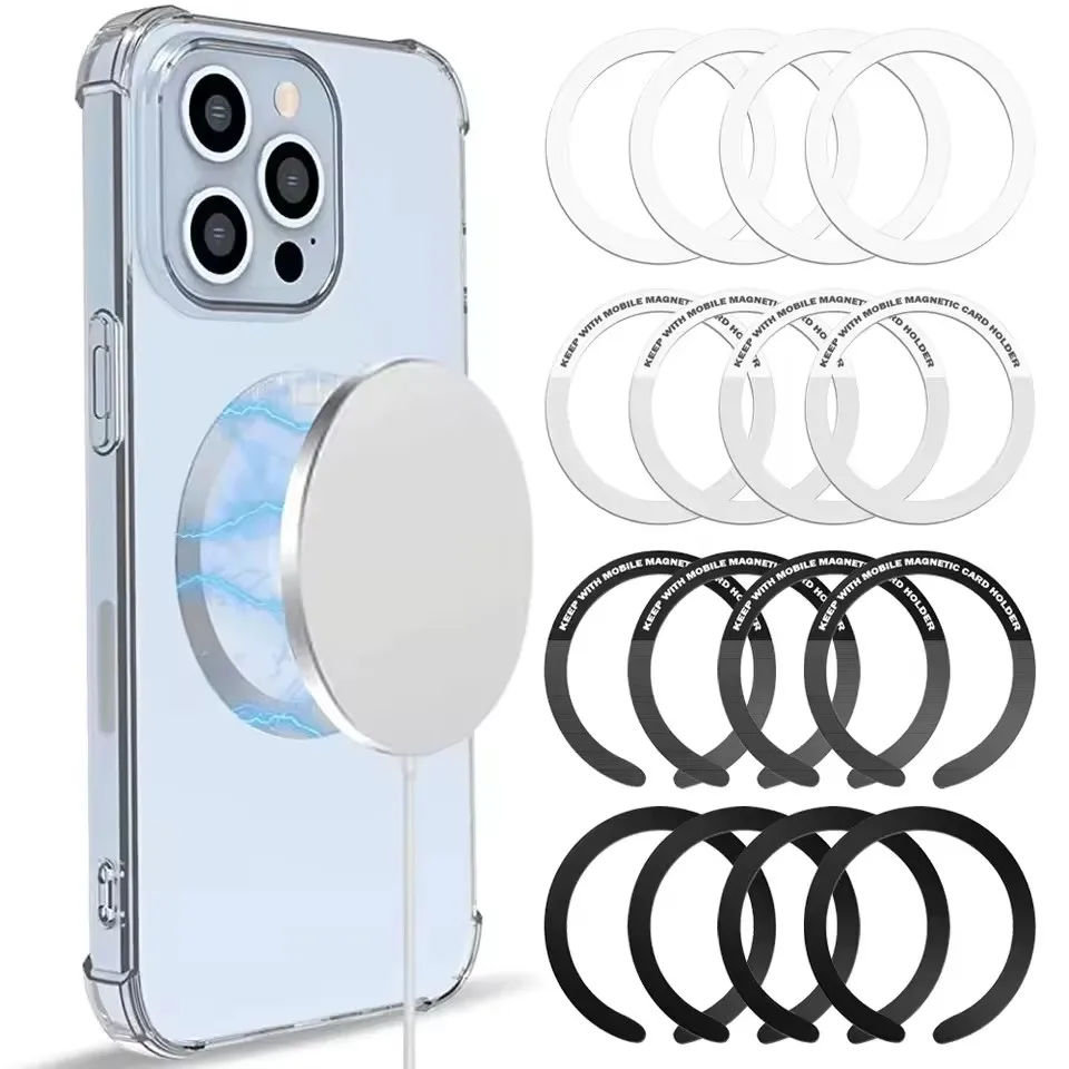 

Универсальное магнитное металлическое кольцо из нержавеющей стали для беспроводного зарядного устройства Magsafe, наклейка из железного листа, магнитный автомобильный держатель для телефона