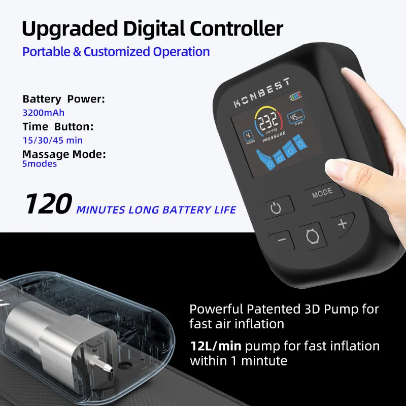 نظام العلاج بالضغط لاستعادة الهواء، أحذية الانتعاش الرياضية، آلة العلاج بمضخة DVT، تدليك القدم والساق #2