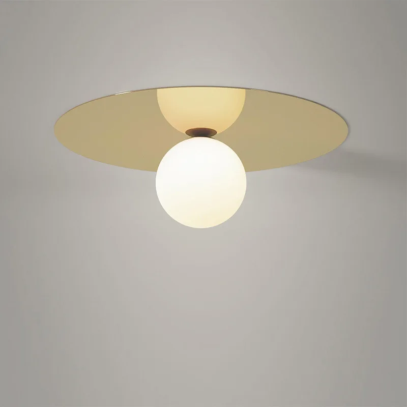 Modern LED Minimalist Bedroom Ceiling Lamp American Corridor Aisle Counter Bar Living Roon Designer’s Ceiling Light White Glass