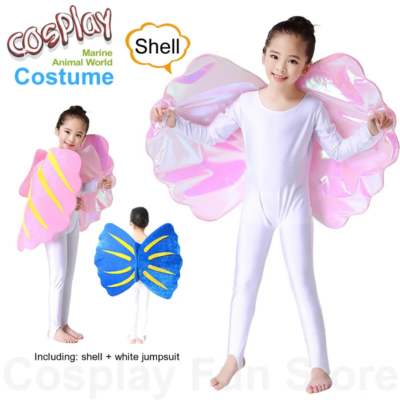 Seashell Mussel Cosplay Costume Children‘s Marine Animals Performance Clothing Set Clothes Kids Anime Dancing Dress Program Show