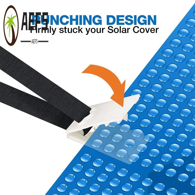 

AEF5-24Pcs Swimming Pool Cover Roller Attachment Straps Kit Universal Solar Blanket Reel Nylon Webbing Strip Buckle Fasteners