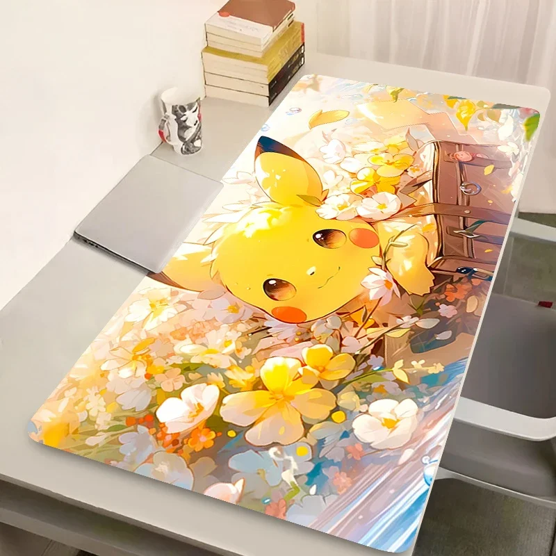 

Kawaii PU Leather Office Mouse Pad Laptop Japan Anime Gaming Keyboard PC Pokemon Pikachu Mousepad Non Slip Extended Desk Mat