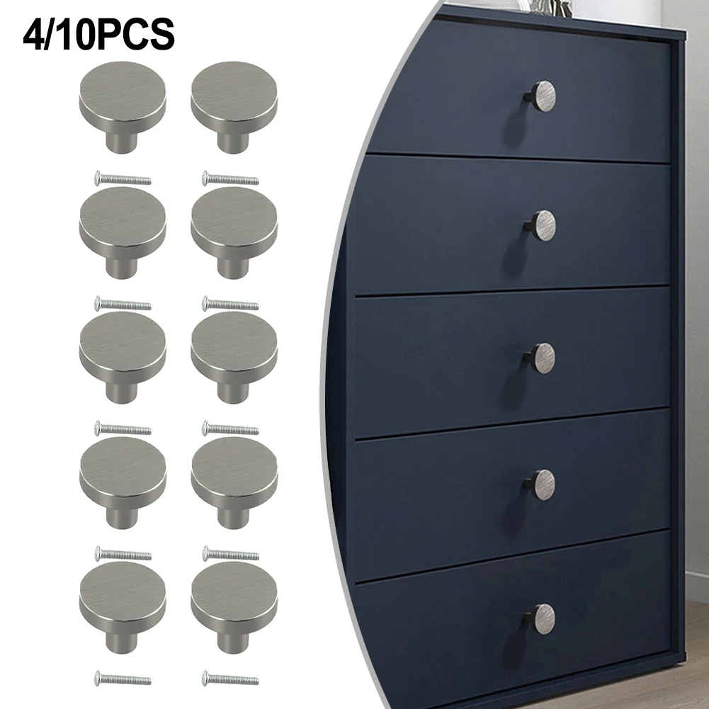4/10pcs Modern Minimalist Round Single Hole Handle Cabinet Drawer 28*25mm Space Aluminum Handle Furniture Hardware Cabinet Pulls