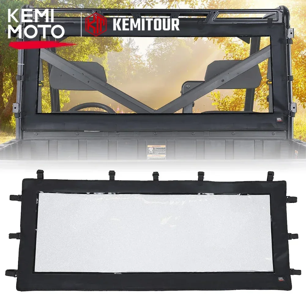 KEMIMOTO Soft Rear Window PVC Waterproof Panel Sunshade Back Windshield Compatible with Polaris Ranger XP 1000 / 1000 / XP 900