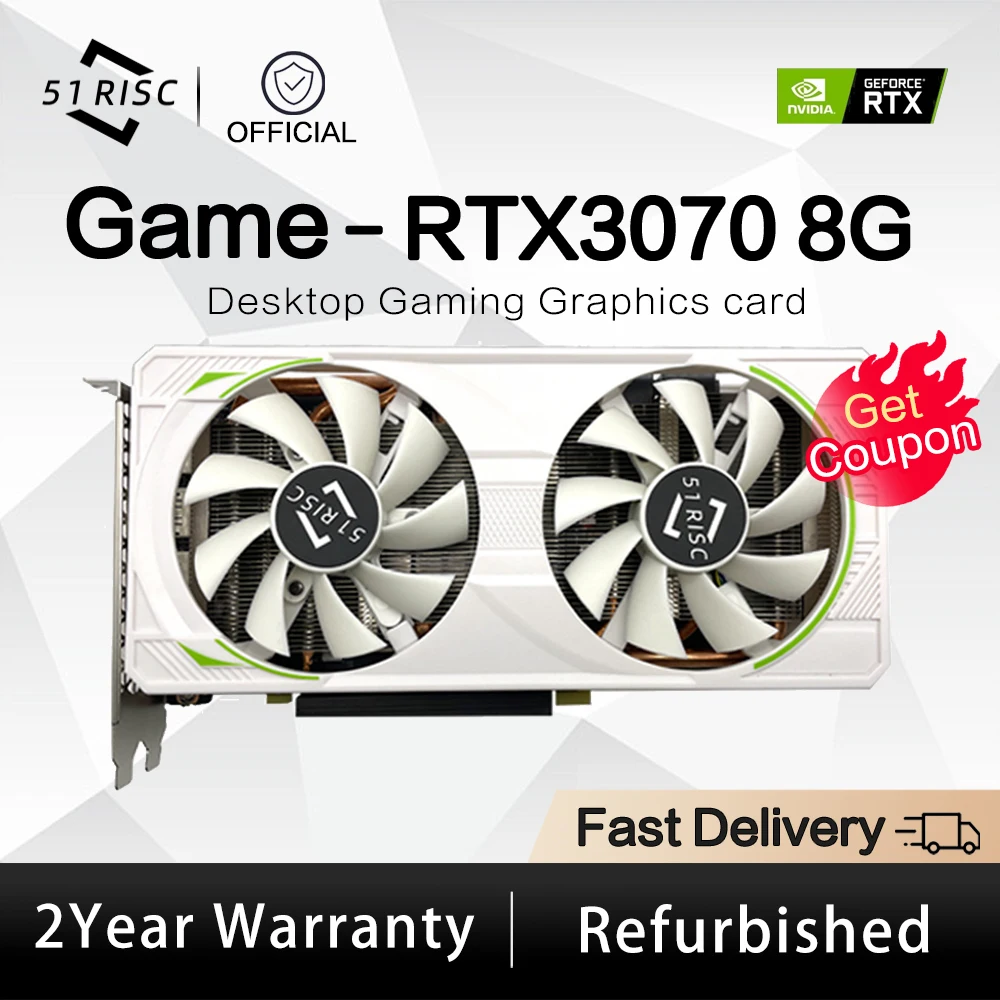 Sheli 51Risc Videokaart RTX3070 8Gb Nvidia Gpu 12Pin GDDR6 256bit Hdmi * 1 Dp * 3 Pci-E 4.0X16 Rtx3070 8Gb Gaming Videokaart