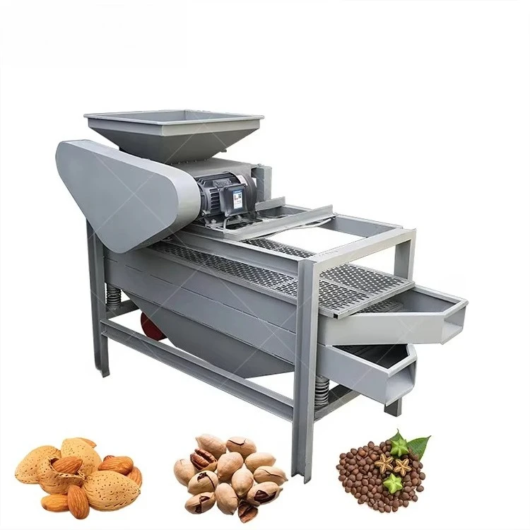 Customized Line Pine Nut Pistachio Walnut Hazelnut Almond Crusher Cracker Sheller Peeling Crushing Cracking Shelling Machine