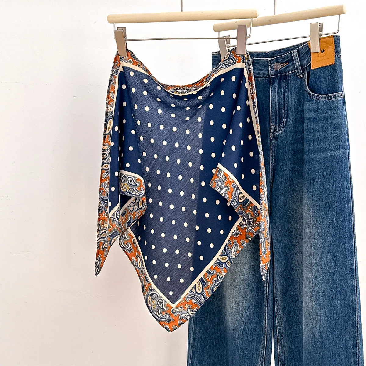 

Summer Dot Print Triangle Silk Scarf for Women Sun-protective Versatile Shawl Wrap Foulard Bandana Pashmina Stoles Poncho Hijab