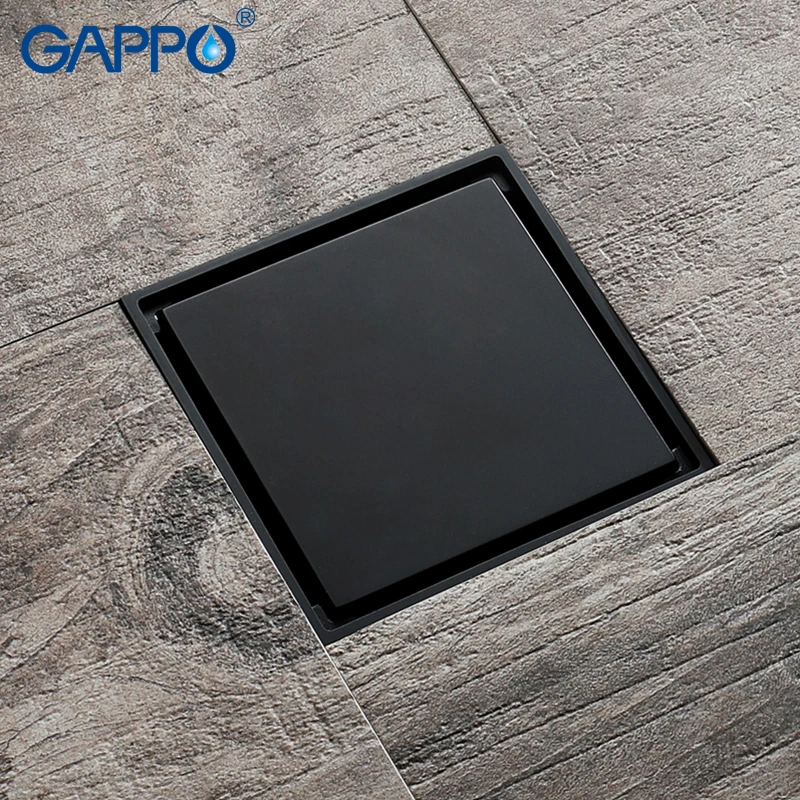 GAPPO Black Brass Floor Drains Anti-odor Drainer Bathtub Ground Leakage Shower Strainer Cover Bathroom Hardware Fittings Y85806