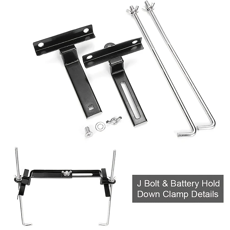 Universal Car Battery Hold down Clamp Kit Heavy Duty Adjustable Metal Bracket with Wing Nuts Battery Stabilizer Auto Hardware view 3