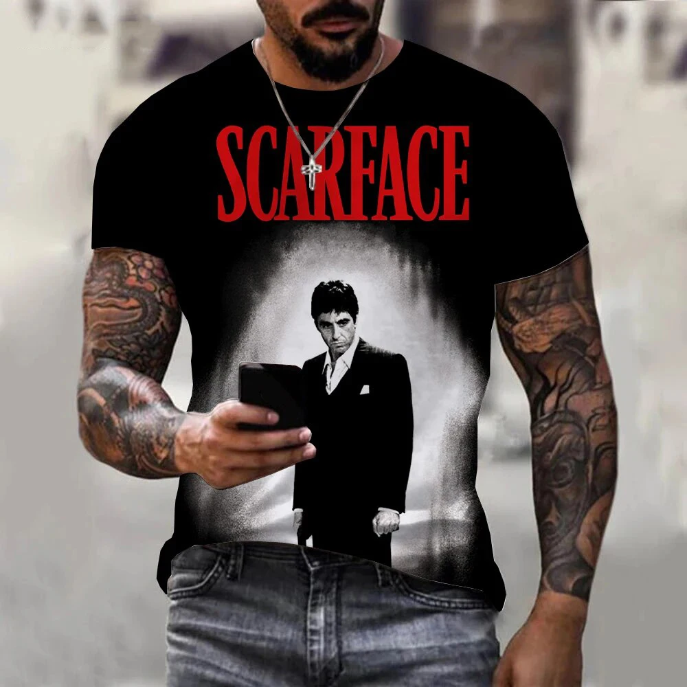 Movie Scarface 3D Print T-Shirts Streetwear Men Women Fashion Oversized Short Sleeve T Shirt O-Neck Male Tees Tops Clothing