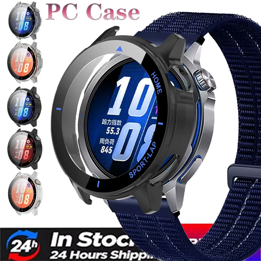 PC Case＋HD Glass for Huawei Watch GT Runner 2 Scratch-resistant Waterproof Screen Film Protective Case Huawei Watch GT Runner 2