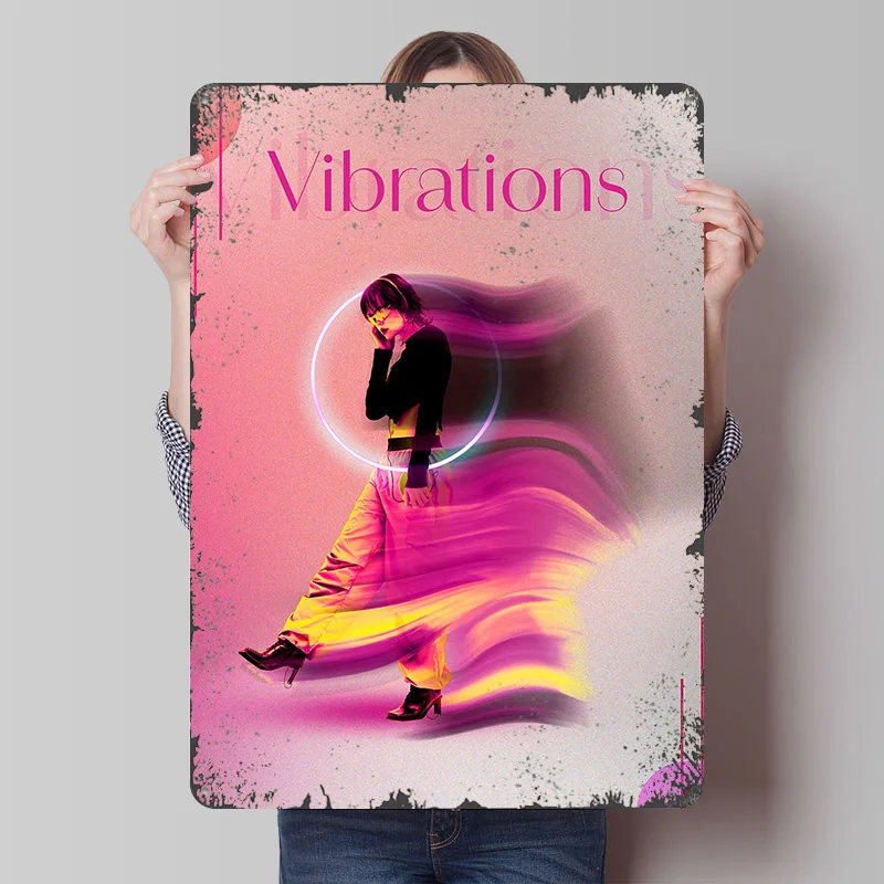 Vibrations Music Poster Customized Wall Art Vintage Metal Signs Retro Tin Plaque for Man Cave Decoration Garage Decorations Room