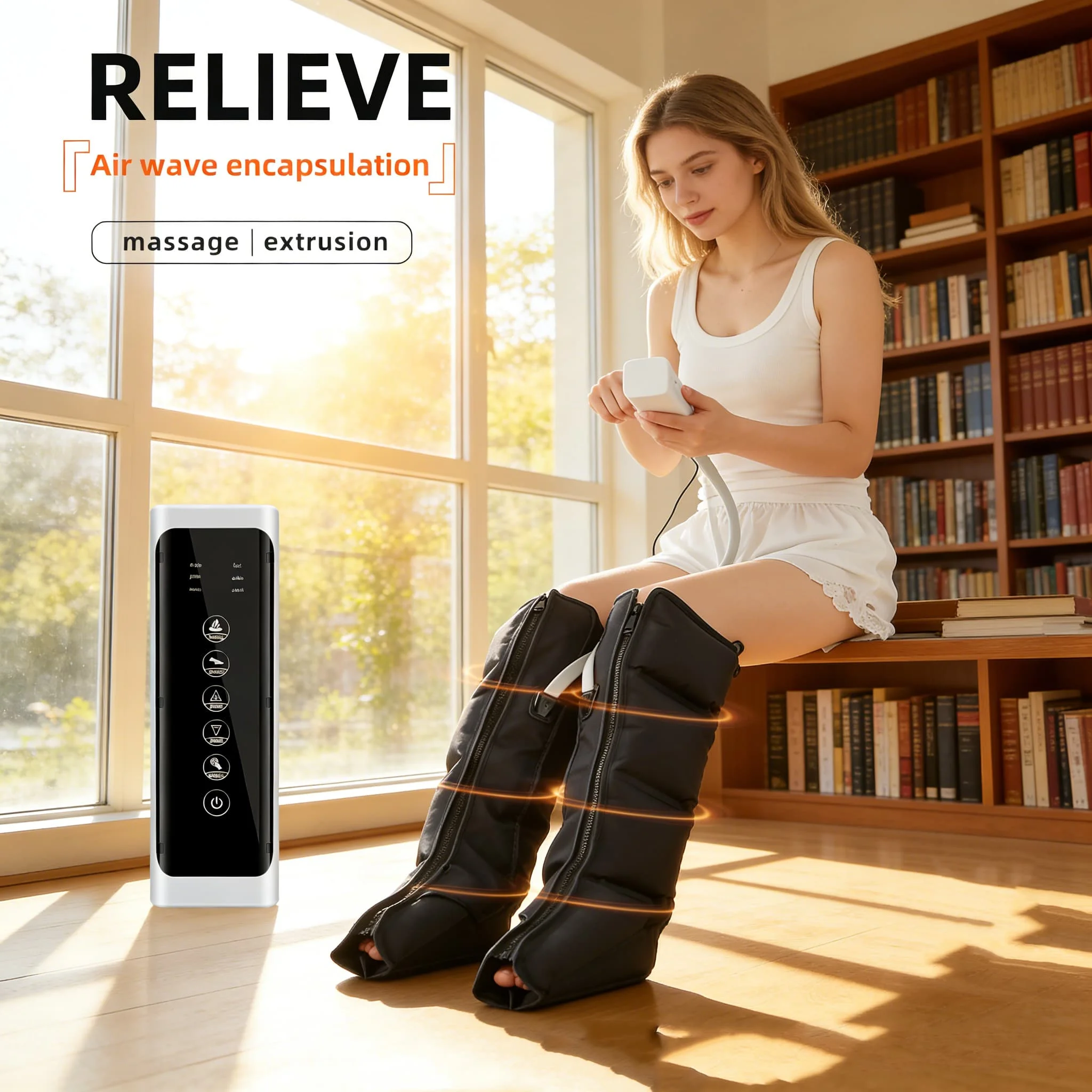 Airwave Leg Massager With 4 Airbag Compression With  Dynamic Compression Function For Fitness Sports Althletes And After Running