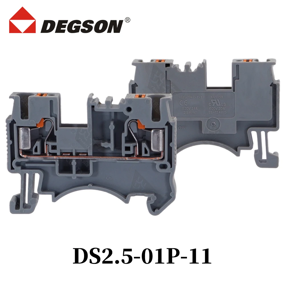 10Pcs DEGSON D-DS2.5-01P-11-00ZH DS2.5-LD L-R DS2.5-LD R-L DS2.5-PE Din rail terminal blocks DS2.5 01P Phoenix  Contact 24A 800V