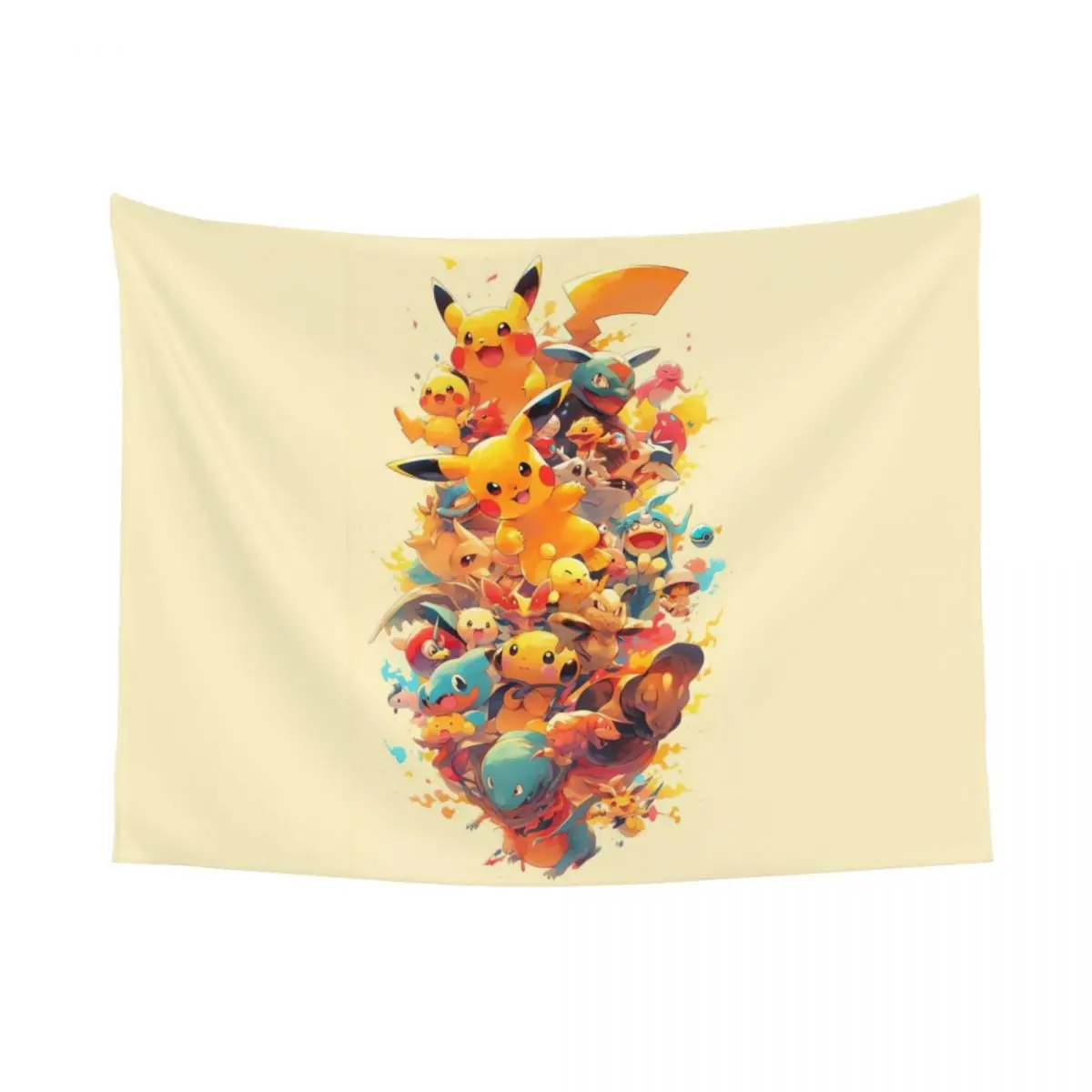 Custom P-Pikachus Tapestry Hippie Room Decor Tapestries Wall Hanging for Living Room Home Decoration