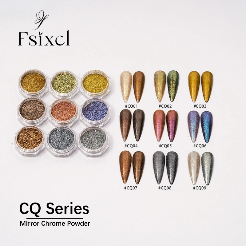 

FSIXCL Nail Mirror Chrome Powder Solvent Resistance for Gel Professional Manicure Colorful Pigment Dust Nail Art Decoration