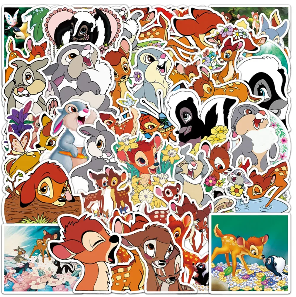 

10/50PCS Disney Bambi Cartoon Stickers Graffiti Cute Deer Decals Laptop Phone Skateboard Helmet Wardrobe Car Sticker Kid Toy