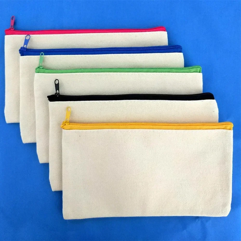 

GOB-02 Blank DIY Canvas Cosmetic Makeup Bag Pencil Zipper Storage Bags Travel Toiletries