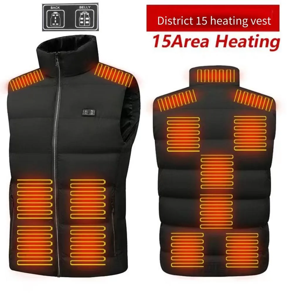 2025 Newest Heated Vest for Men Women, 15-Zone Smart Electric Heating Jacket, USB Charging Winter Thermal Waistcoat