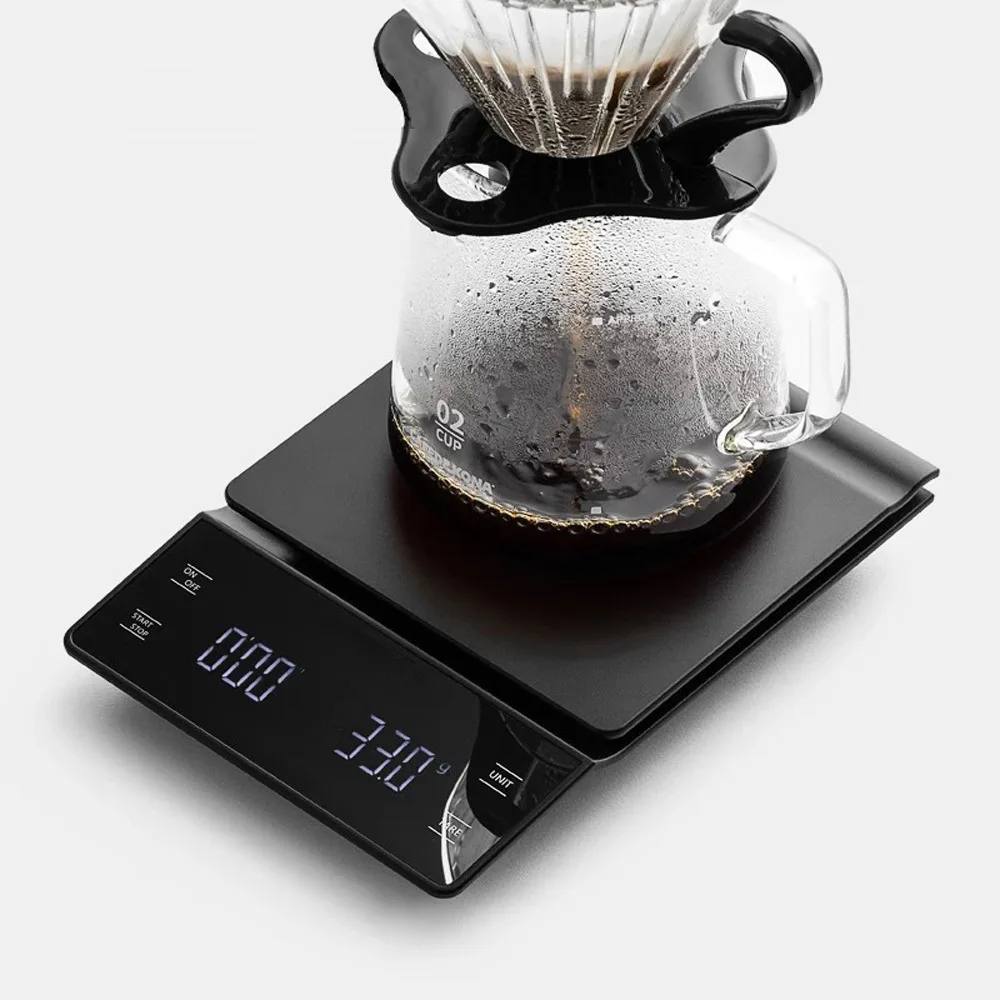 3kg/0.1g Coffee Scale with LCD Display Timer Kitchen Tools Digital Multifunction Weighing Scale Pour Over Drip Espresso Scale