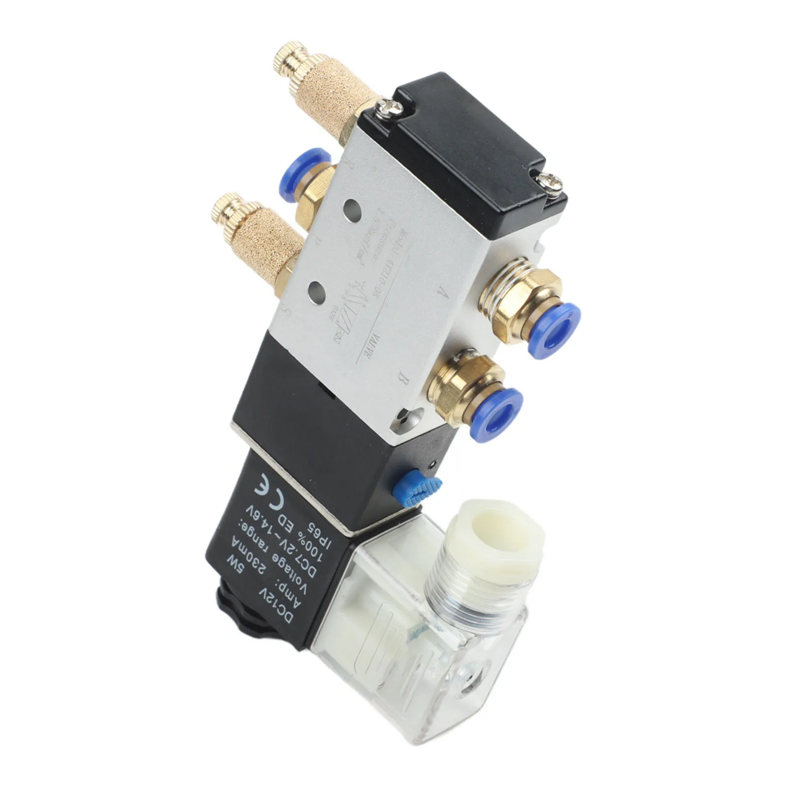 Part Solenoid Valve DC 24V Business Control Mufflers Male Connectors Replacement 0.15 0.8Mpa 2 Position 4V210-08