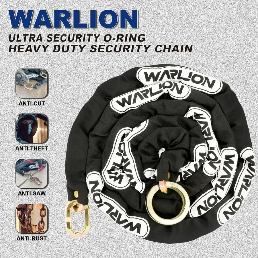 سلسلة أمان شديدة التحمل بسمك 10 أقدام × 3 8 بوصة للقفل الآمن للمولدات الإلكترونية والمركبات ذات العجلتين المضادة للسرقة وCutPro