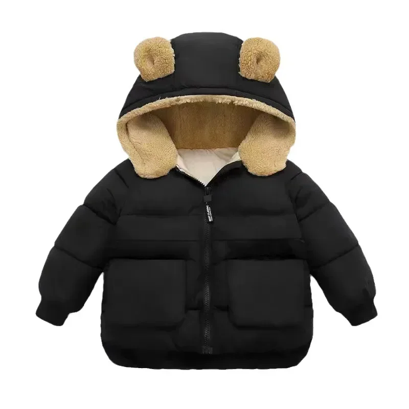 Winter Kids Jackets For Baby Girls Thick Coats Boys Warm Hooded Velvet Jacket Children Outerwear 2-6 Yrs Toddler Girls Snowsuit