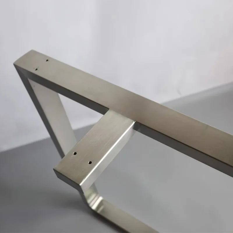 ขาโต๊ะสแตนเลสขัดเงาแบบตัวยู ฐานโต๊ะทำงานสำนักงานสไตล์อุตสาหกรรม ขาเฟอร์นิเจอร์อเนกประสงค์ รองรับน้ำหนักมากสำหรับโต๊ะทำงานหนัก