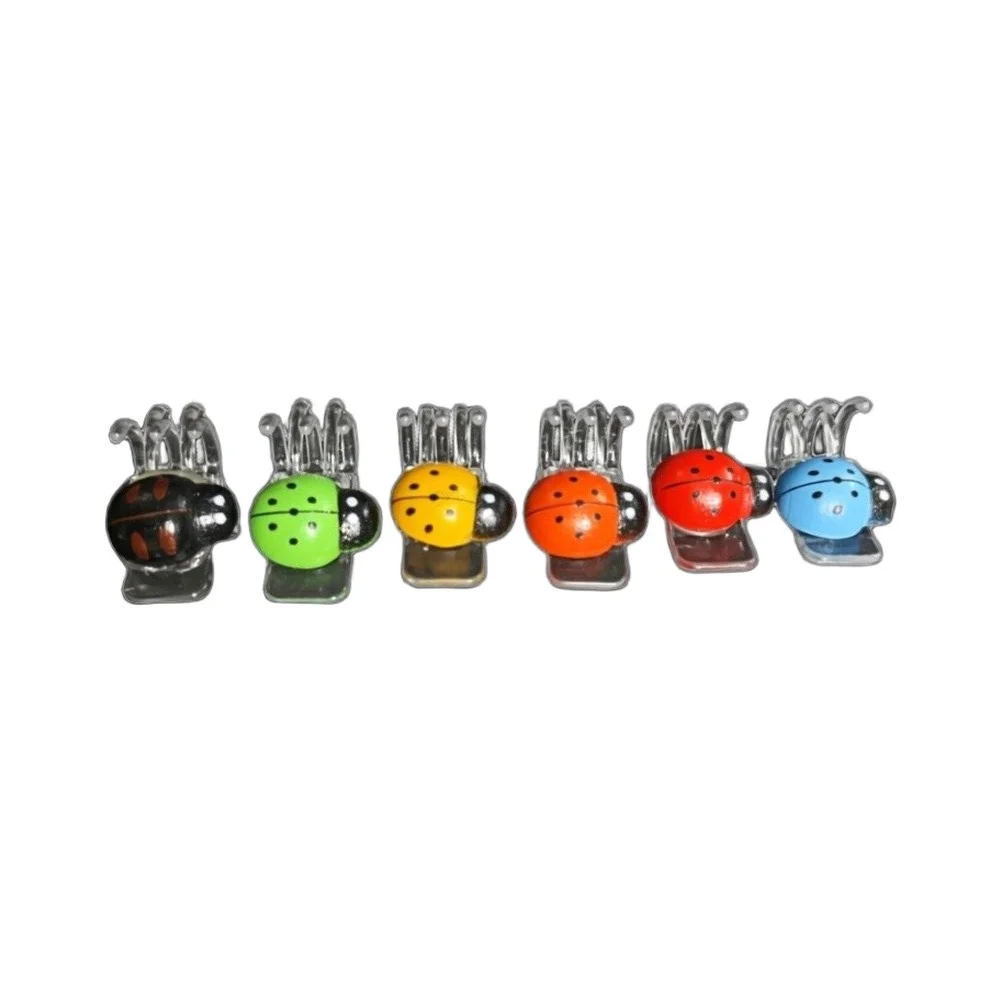 Red, Blue, Green, Yellow, Black, Orange Ladybug Plant Clips Plastic Clips For Indoor Plants Vibrant Six Color Mix