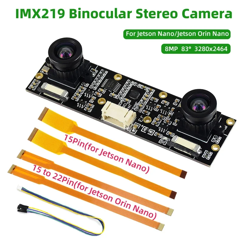 Jetson Nano Camera 8MP IMX219 Binocular Stereo Vision Depth Vision Stereo  for Raspberry Pi 5 CM4 Orin