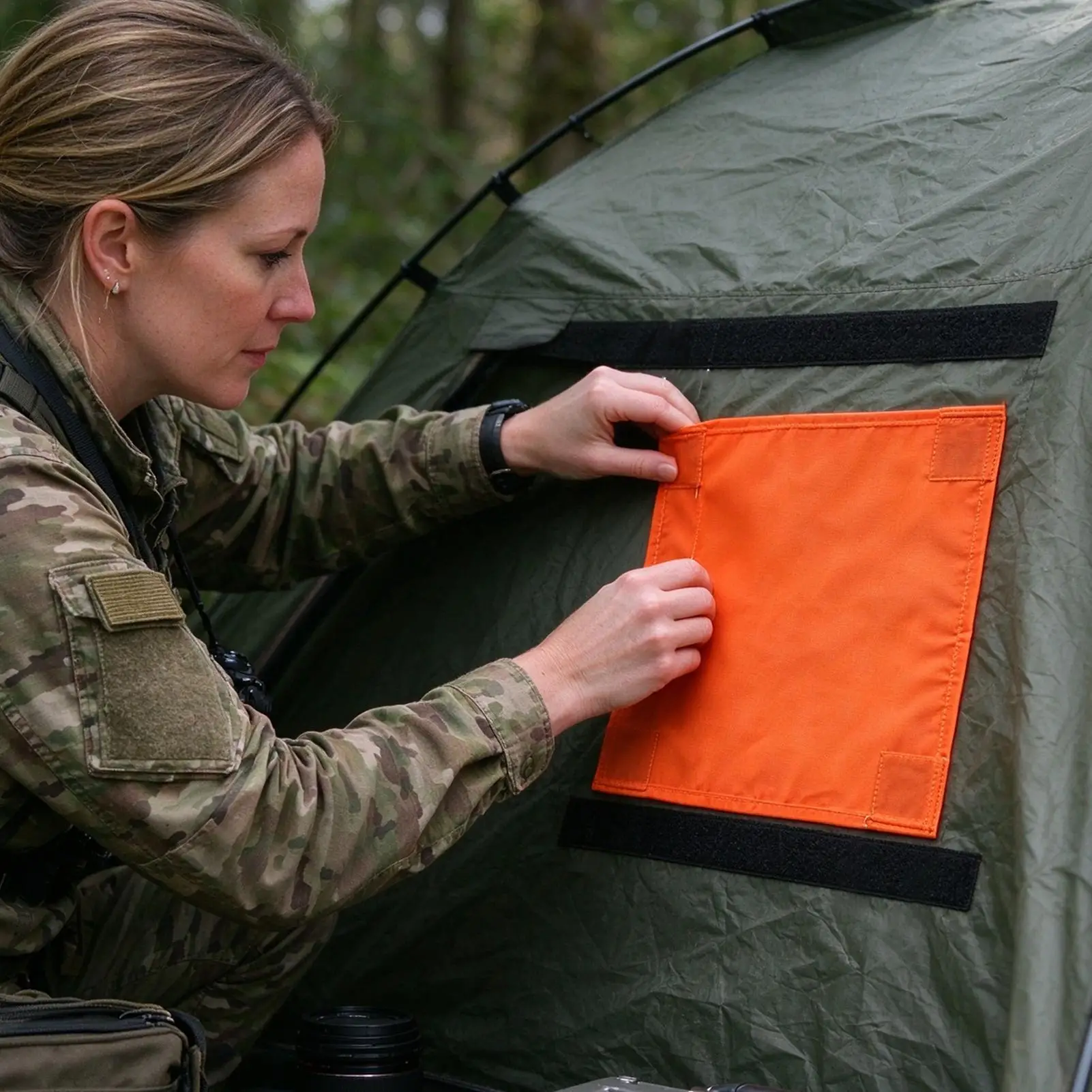Blaze Orange Blind Cover Waterproof High Visibility Warning Fabric Blaze Orange Fabric For Ground Tents Men Women Outdoor